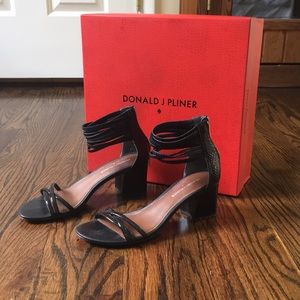 Donald J Pliner black Nappa/watersnake